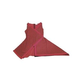 Rosetta Getty Jersey Women Size XS Red Black Asymmetrical Mini Dress V-Neck NWT